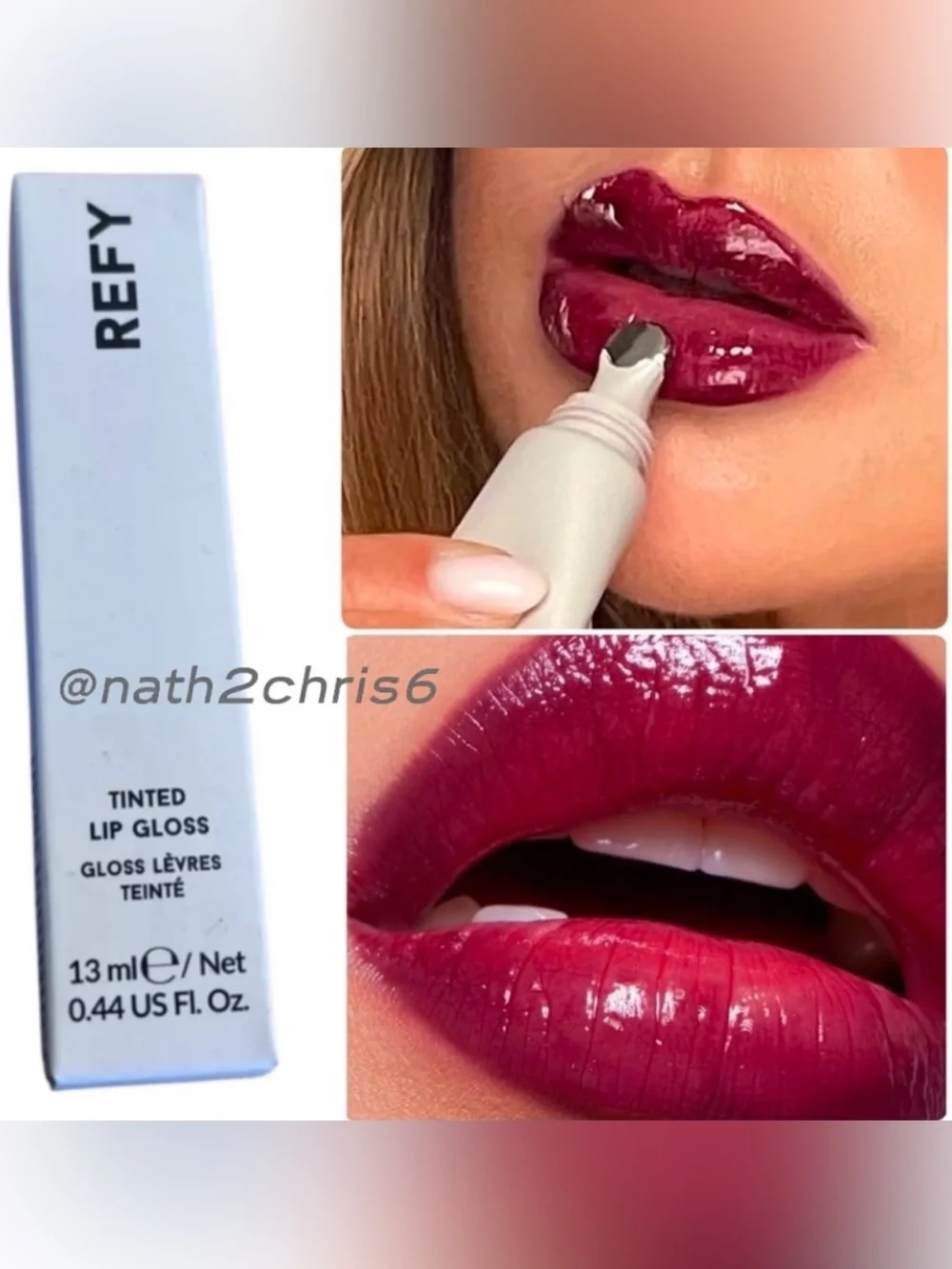 REFY Tinted Lip Gloss - Plum. NIB Limited Edition.